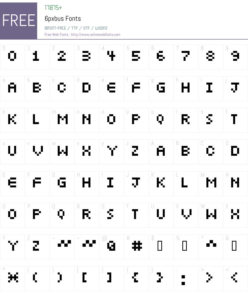 6pxbus Font Screenshots