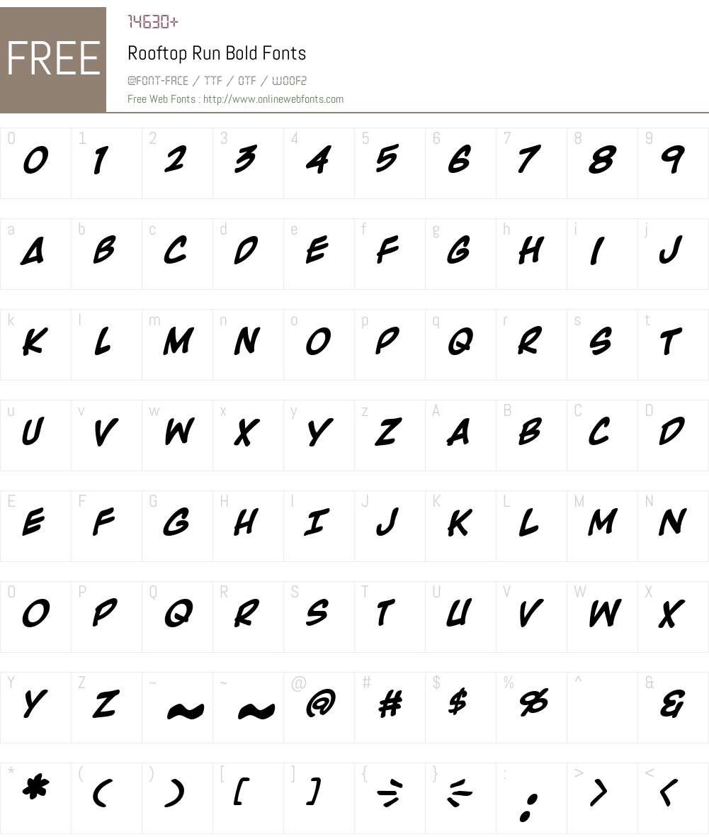 Rooftop Run Font Screenshots