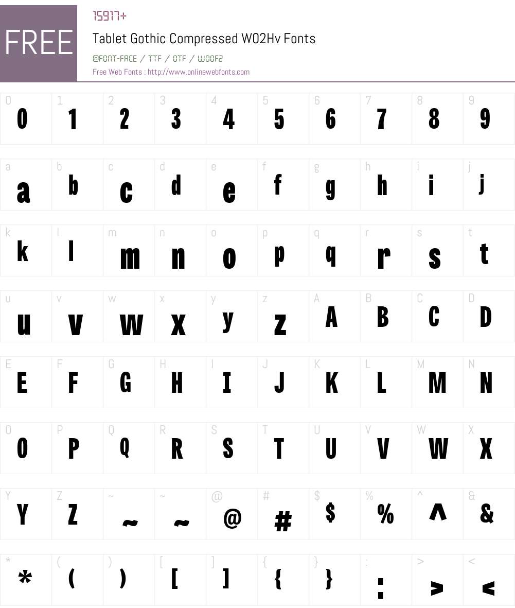 Tablet Gothic Font Screenshots