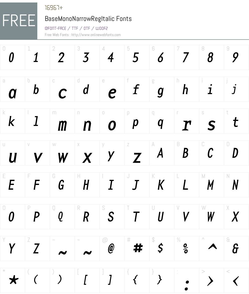 BaseMono Font Screenshots
