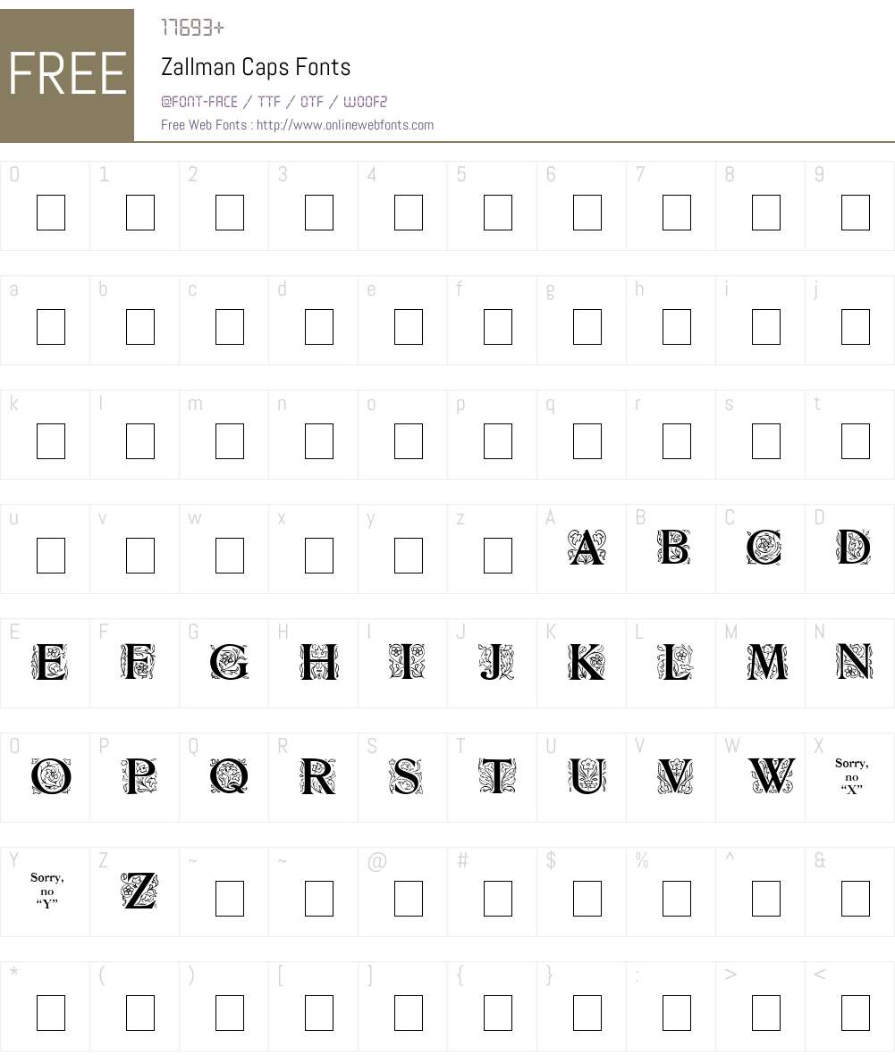 Zallman Font Screenshots