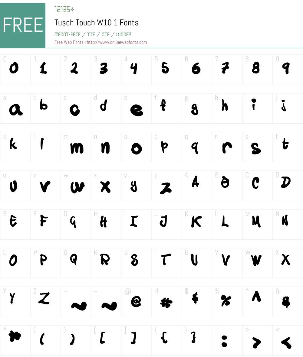 Tusch Touch Font Screenshots
