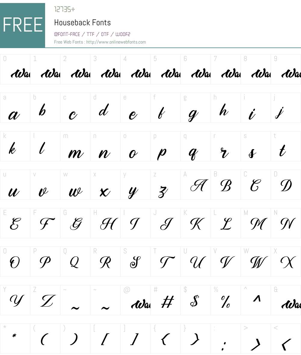 Houseback 1.000 Fonts Free Download - OnlineWebFonts.COM