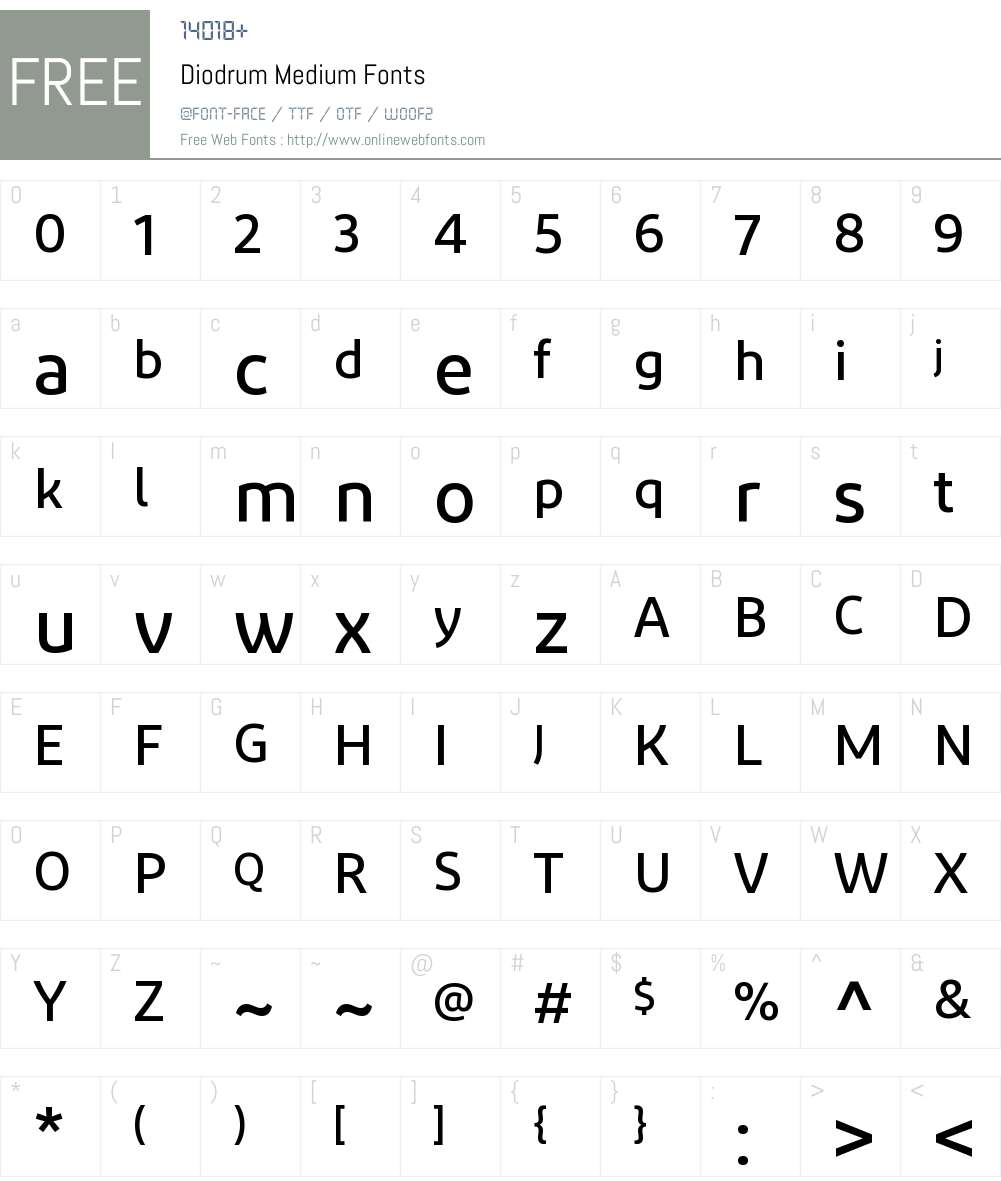 Diodrum Medium Font Screenshots
