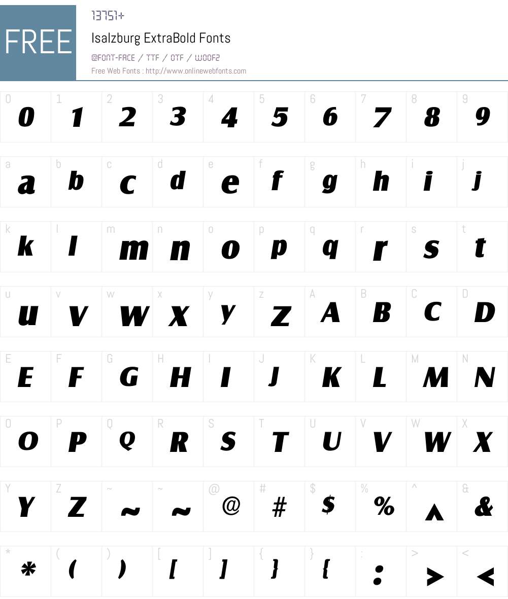 Isalzburg Font Screenshots