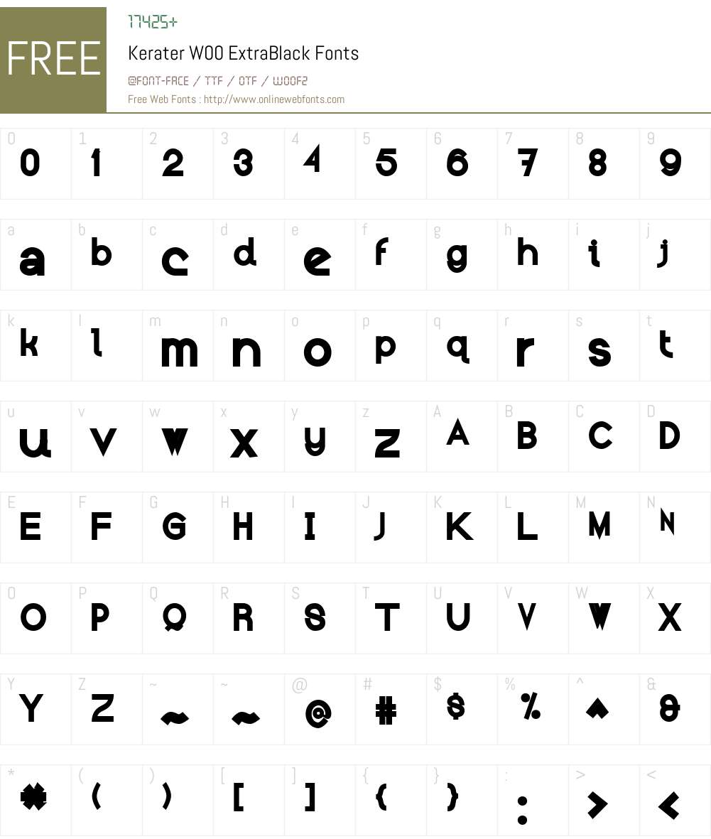 KeraterW00-ExtraBlack Font Screenshots