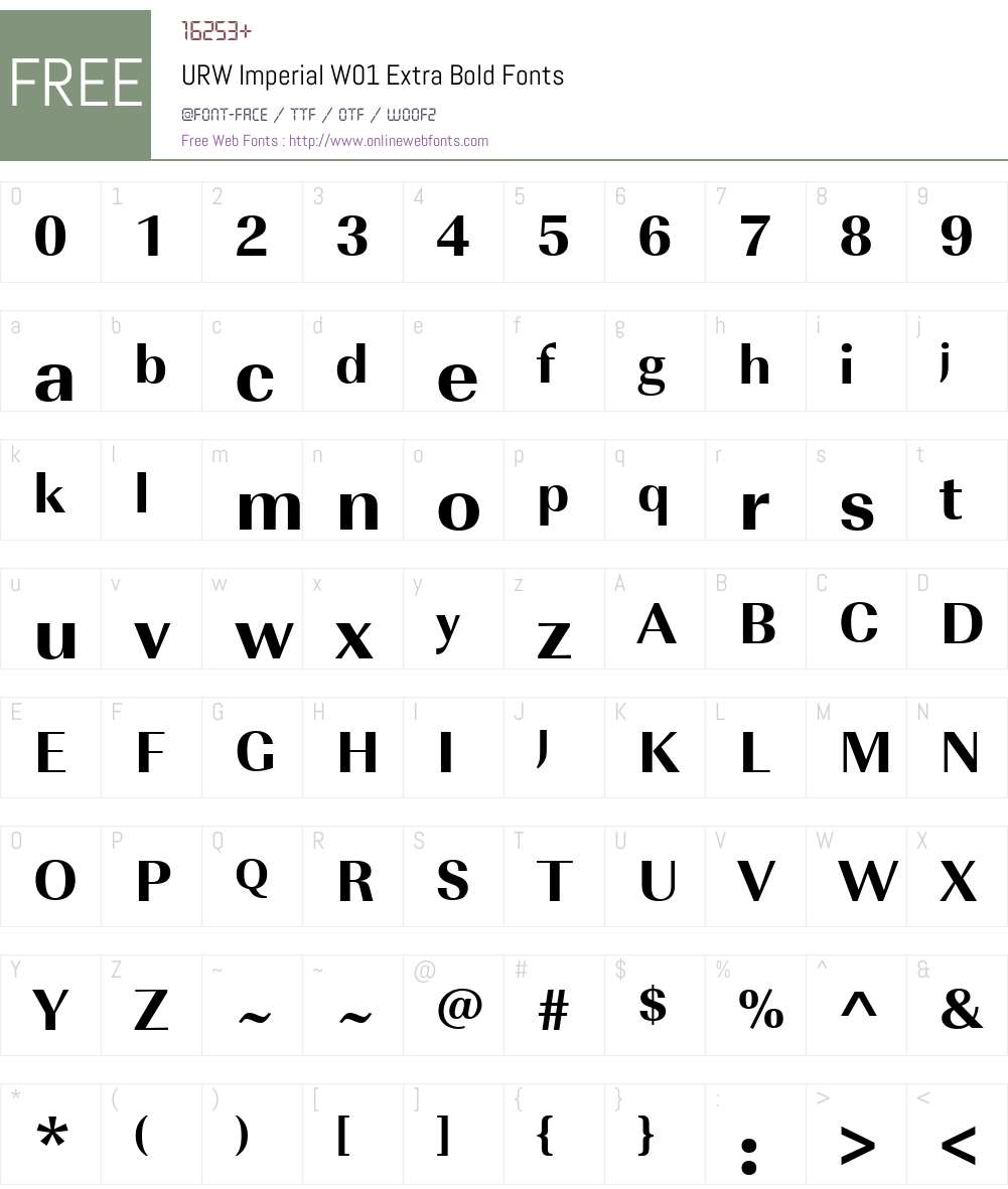 URWImperialW01-ExtraBold Font Screenshots