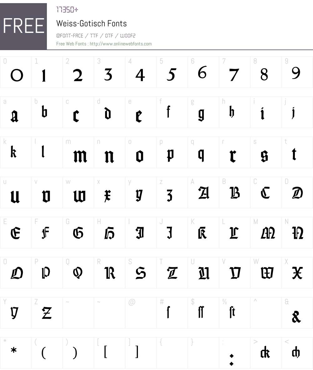Weiss-Gotisch Font Screenshots
