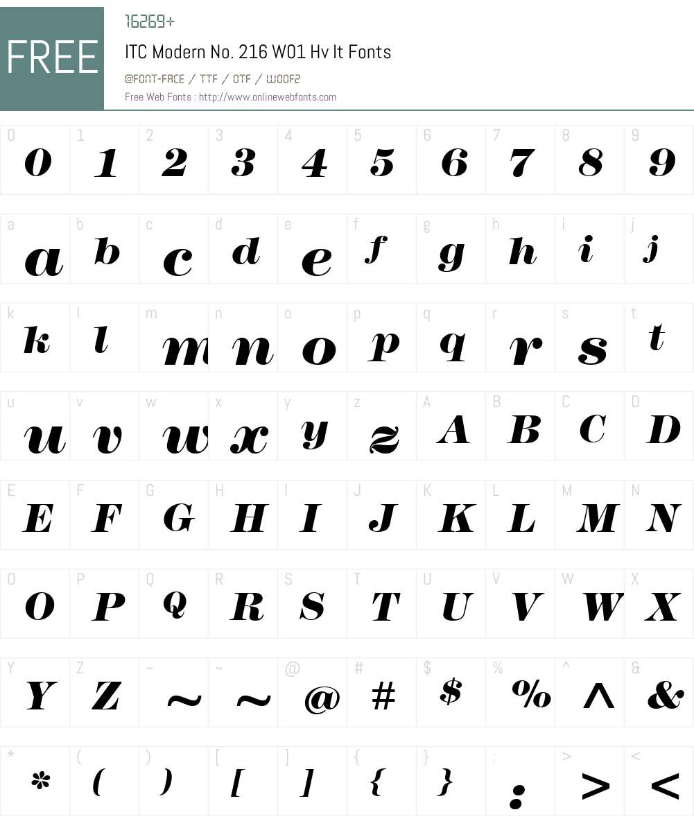 ITCModernNo.216W01-HvIt Font Screenshots