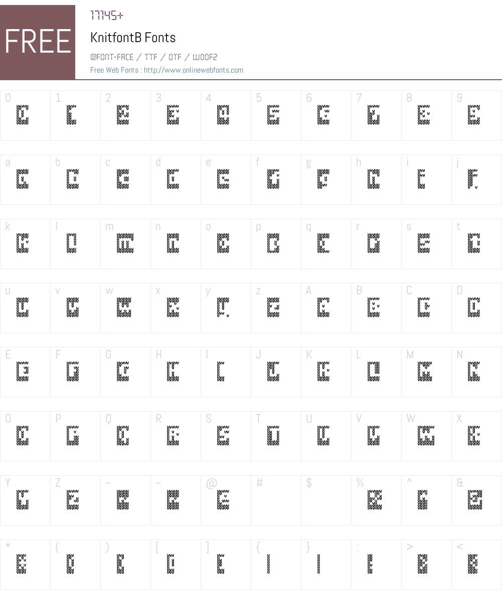 KnitfontB Font Screenshots