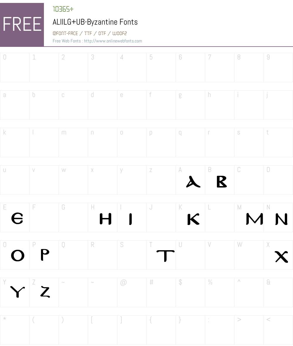 ALIILG+UB-Byzantine Font Screenshots