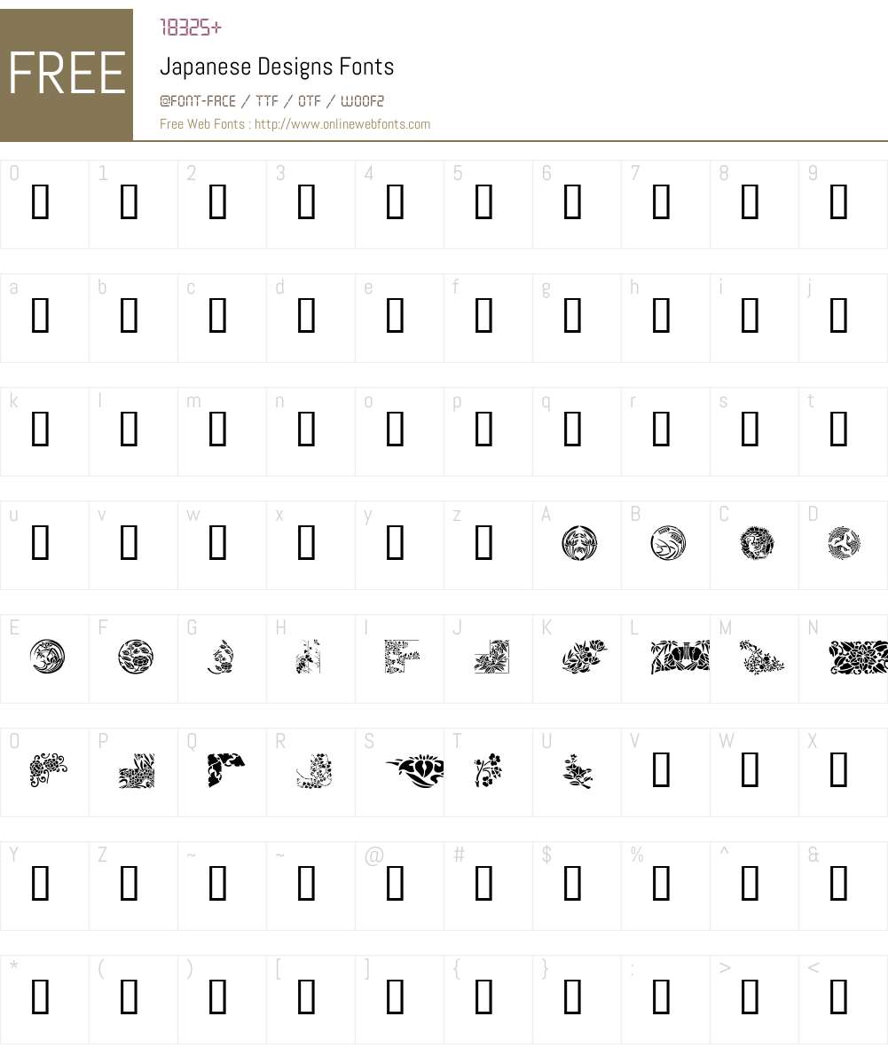 Japanese Designs Font Screenshots