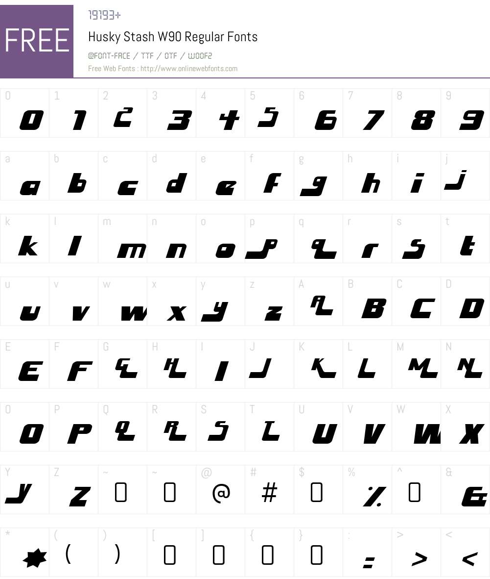 HuskyStashW90-Regular Font Screenshots