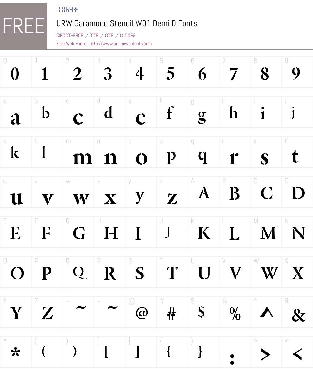 URWGaramondStencilW01-DemiD Font Screenshots