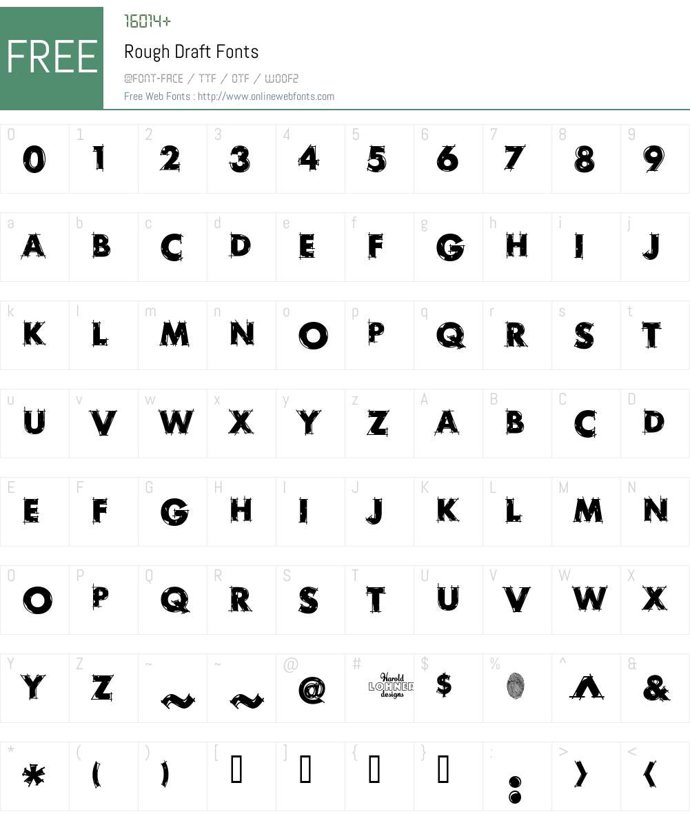 Rough Draft Font Screenshots