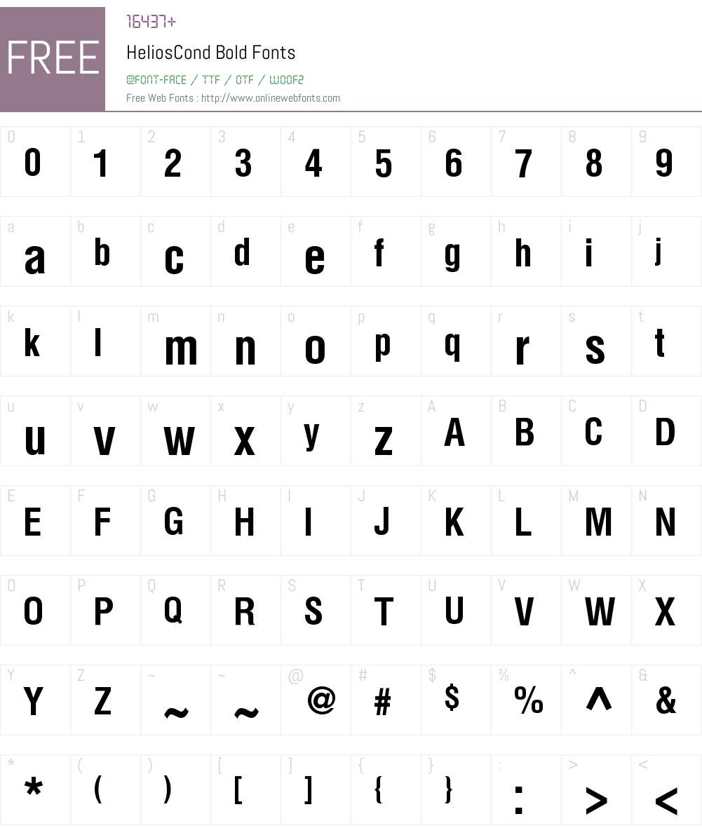 HeliosCond Font Screenshots
