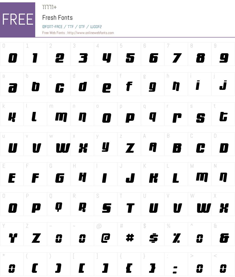 Fresh Font Screenshots