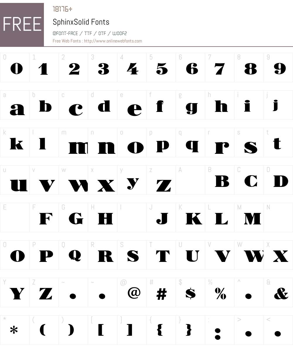 SphinxSolid Font Screenshots