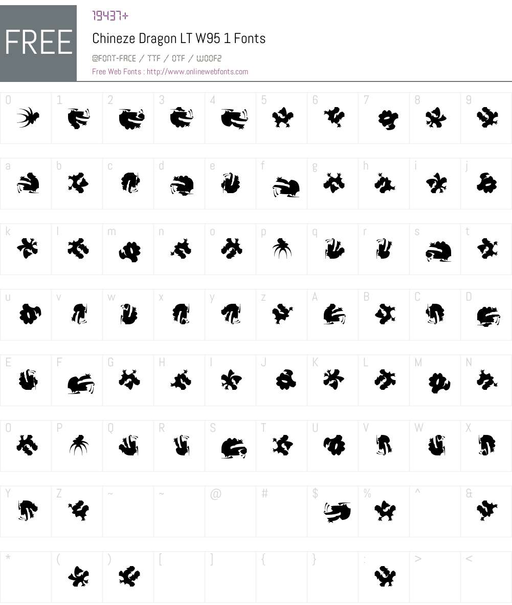 ChinezeDragonLTW95-1 Font Screenshots