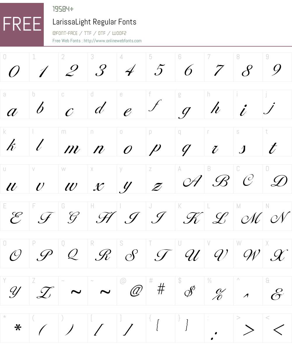 LarissaLight Font Screenshots