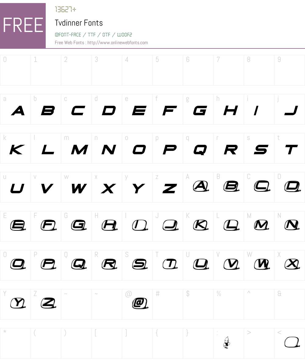 Tvdinner Font Screenshots