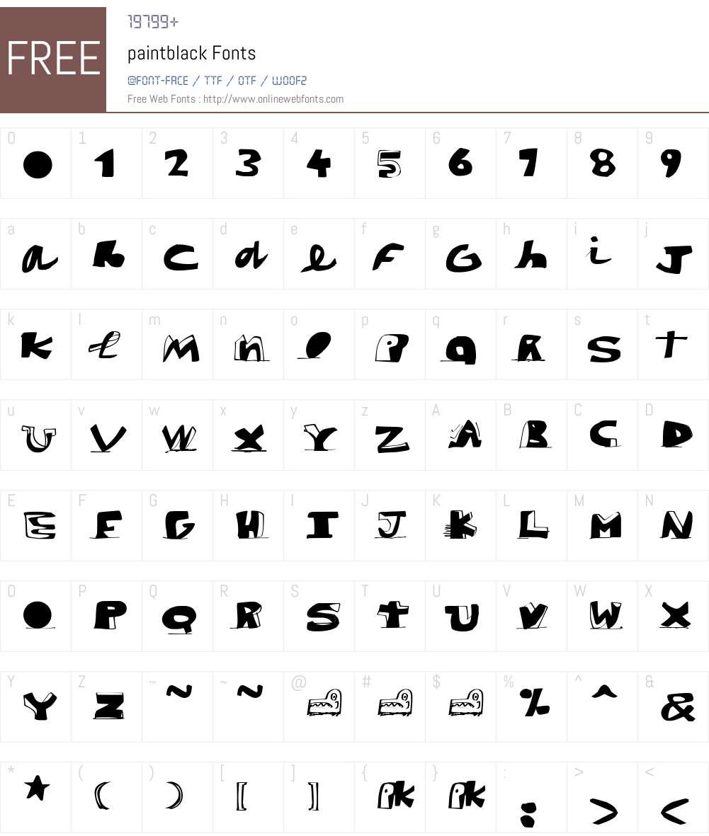 paintblack Font Screenshots