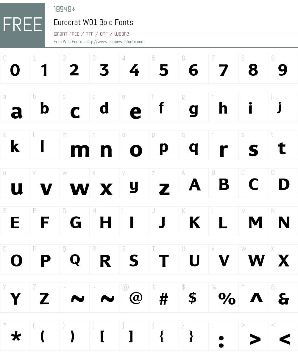 EurocratW01-Bold Font Screenshots