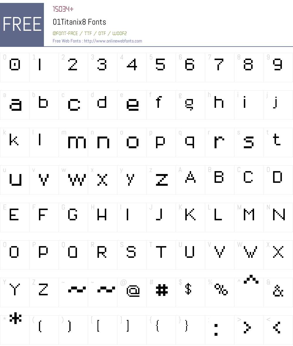 01Titanix8 Font Screenshots