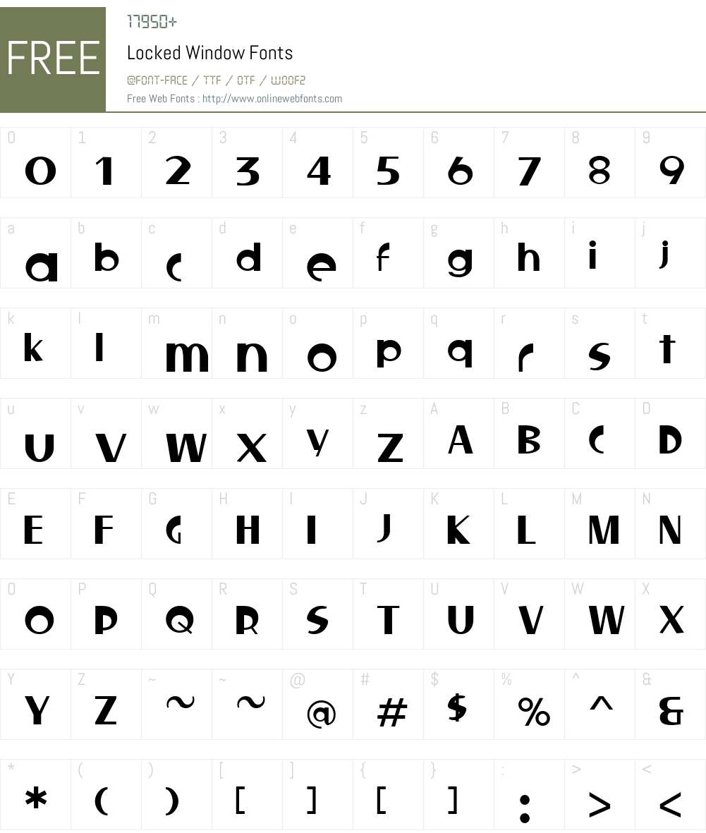 Locked Window Font Screenshots