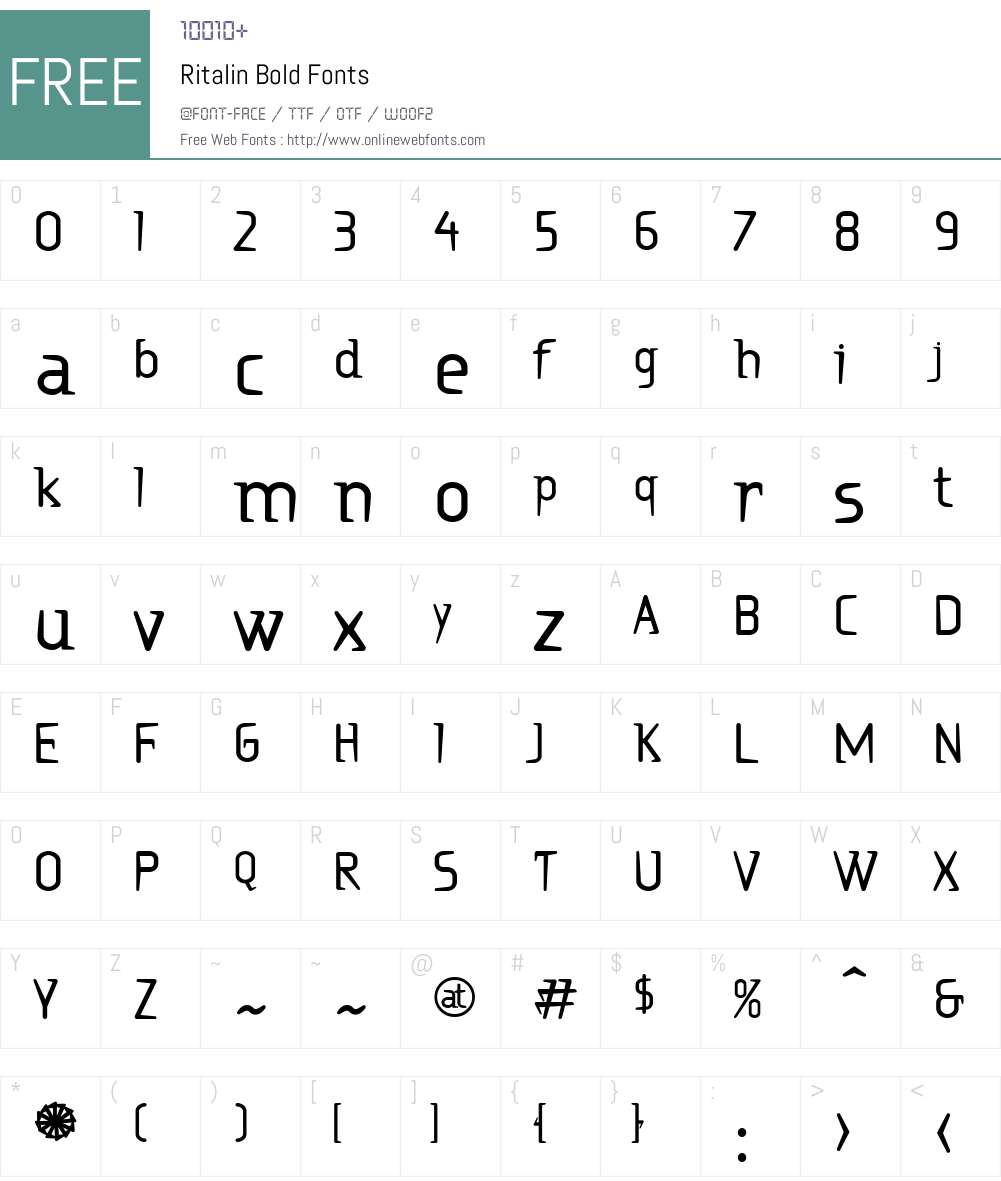 Ritalin Font Screenshots