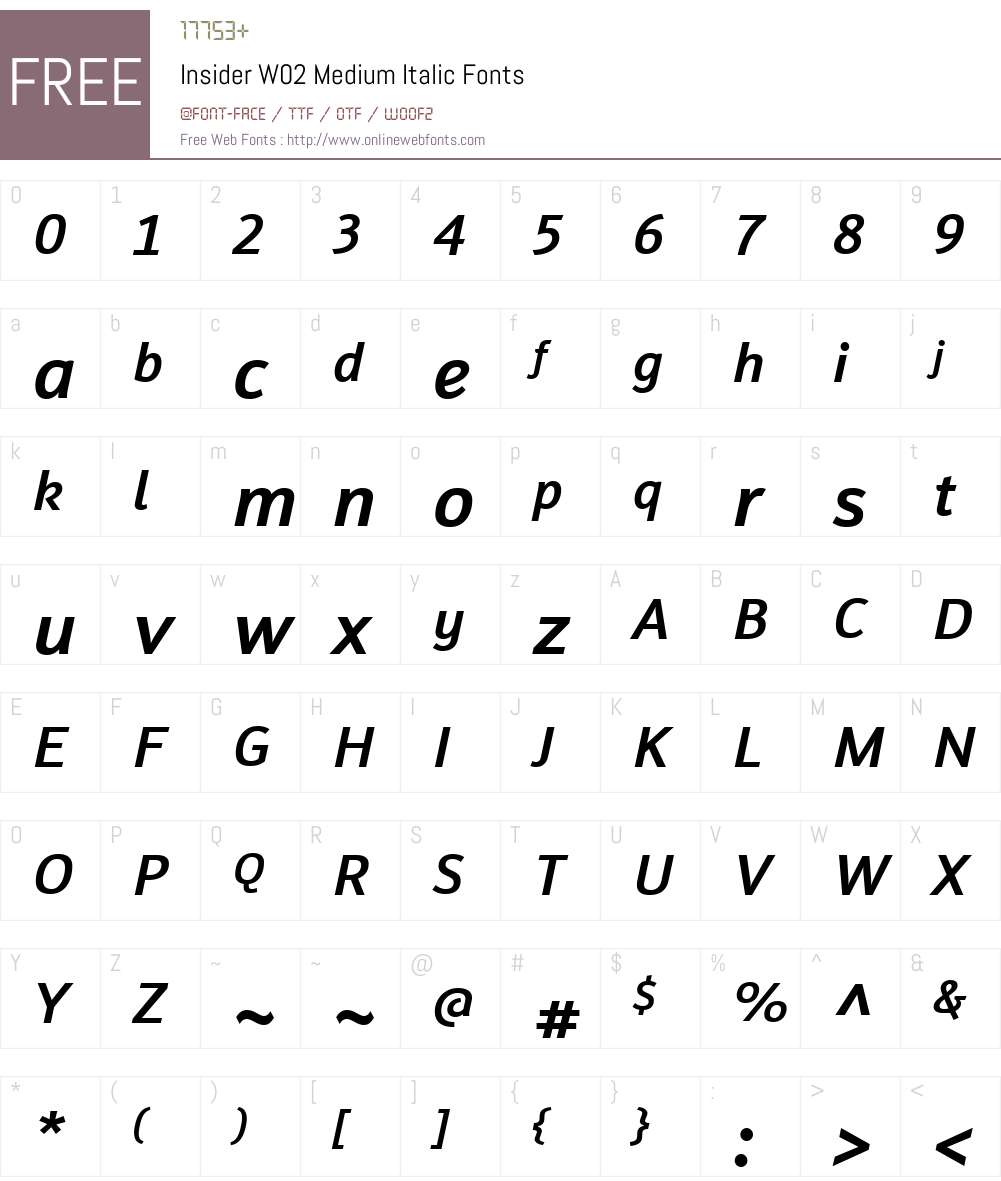 Insider Font Screenshots