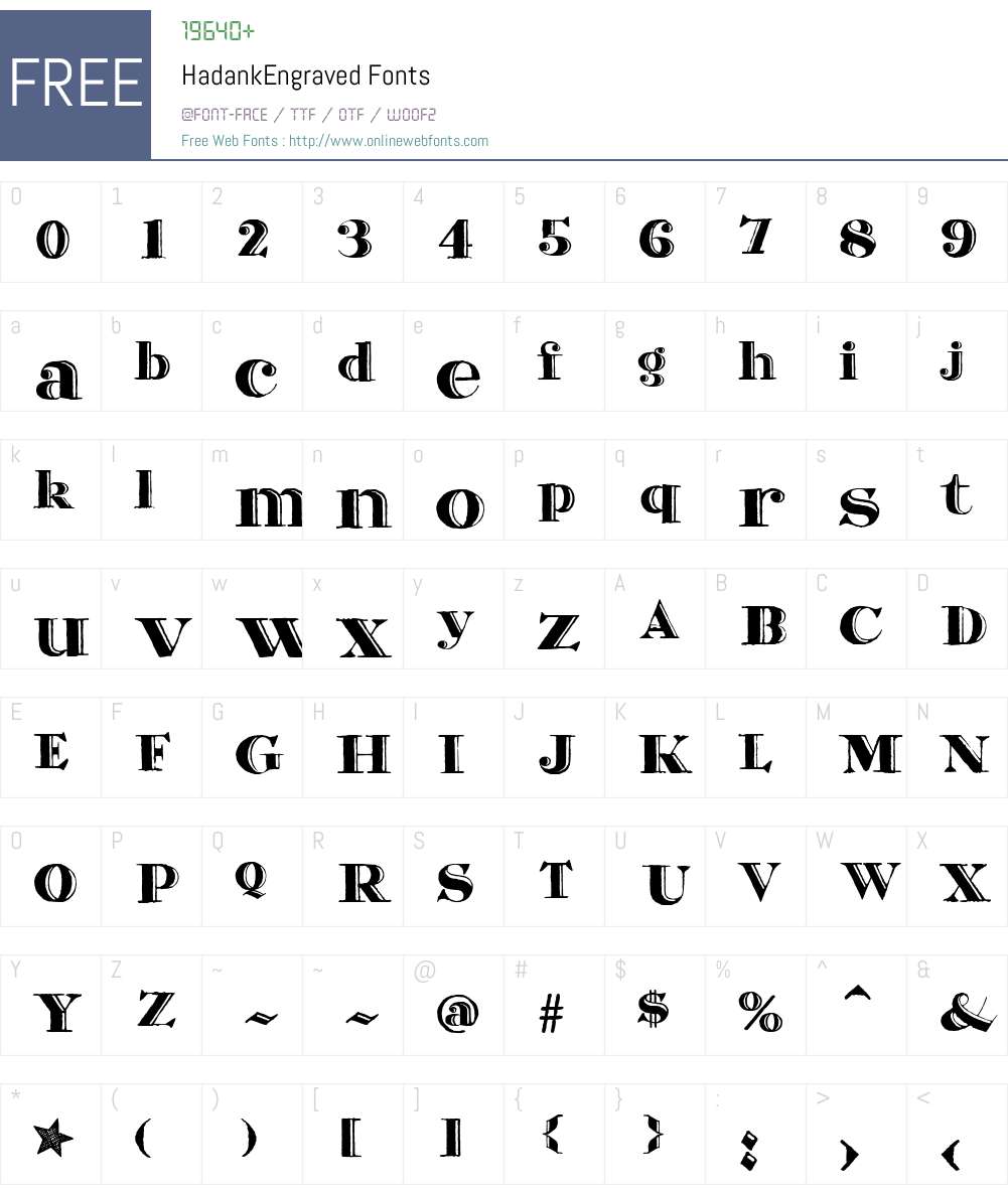 HadankEngraved Font Screenshots