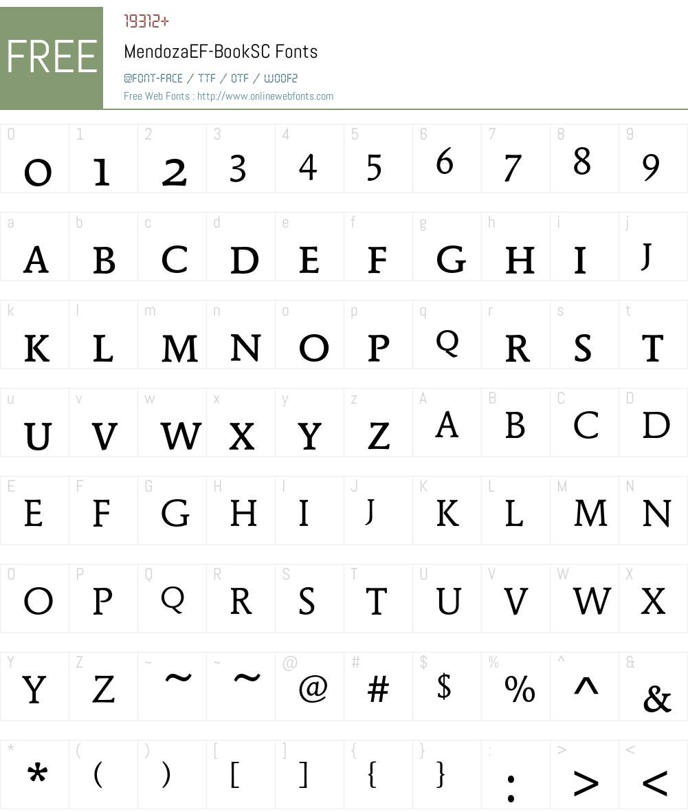 MendozaEF Font Screenshots