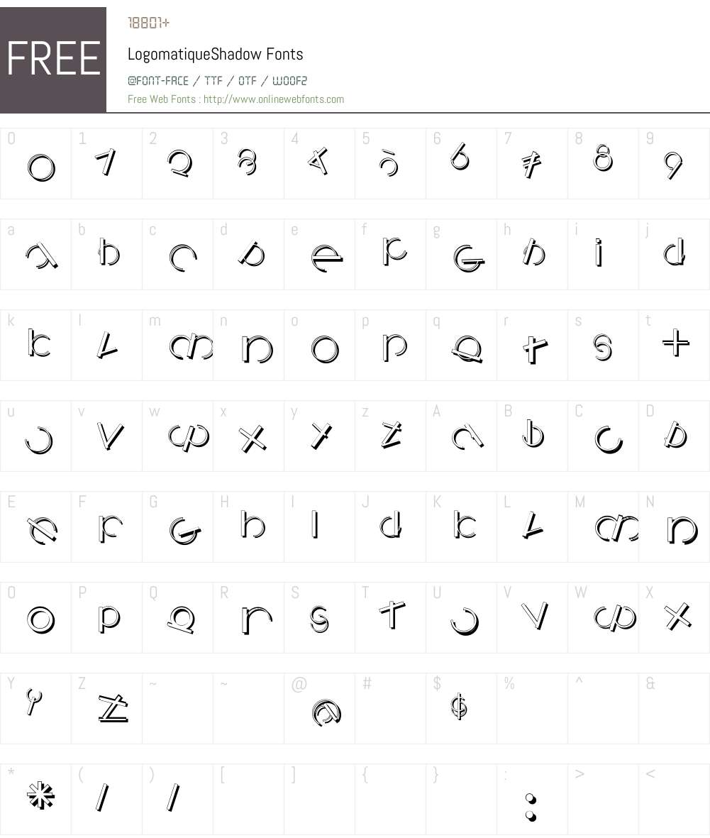 LogomatiqueShadow Font Screenshots