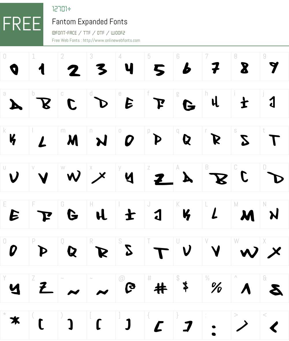 Fantom Expanded Font Screenshots