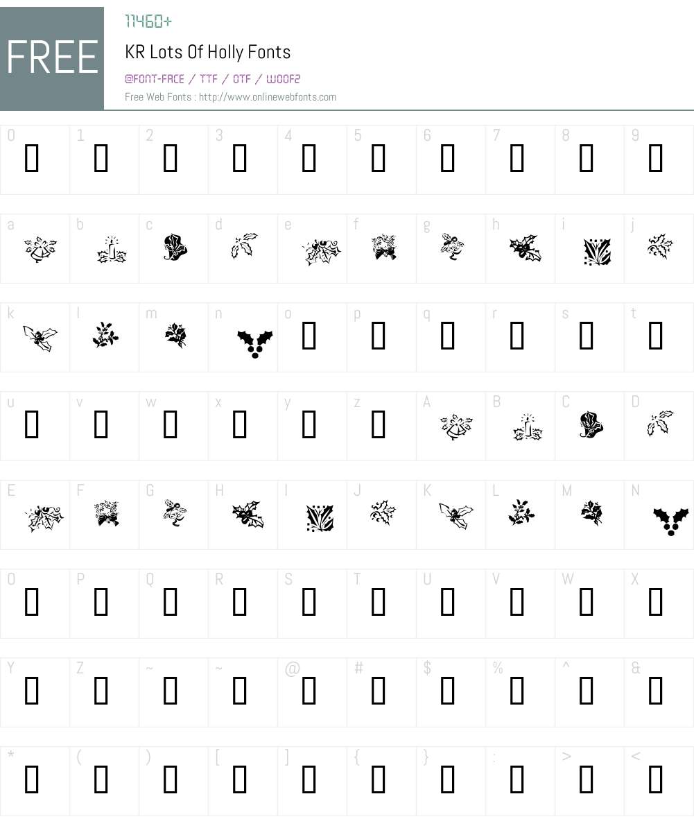 KR Lots Of Holly Font Screenshots