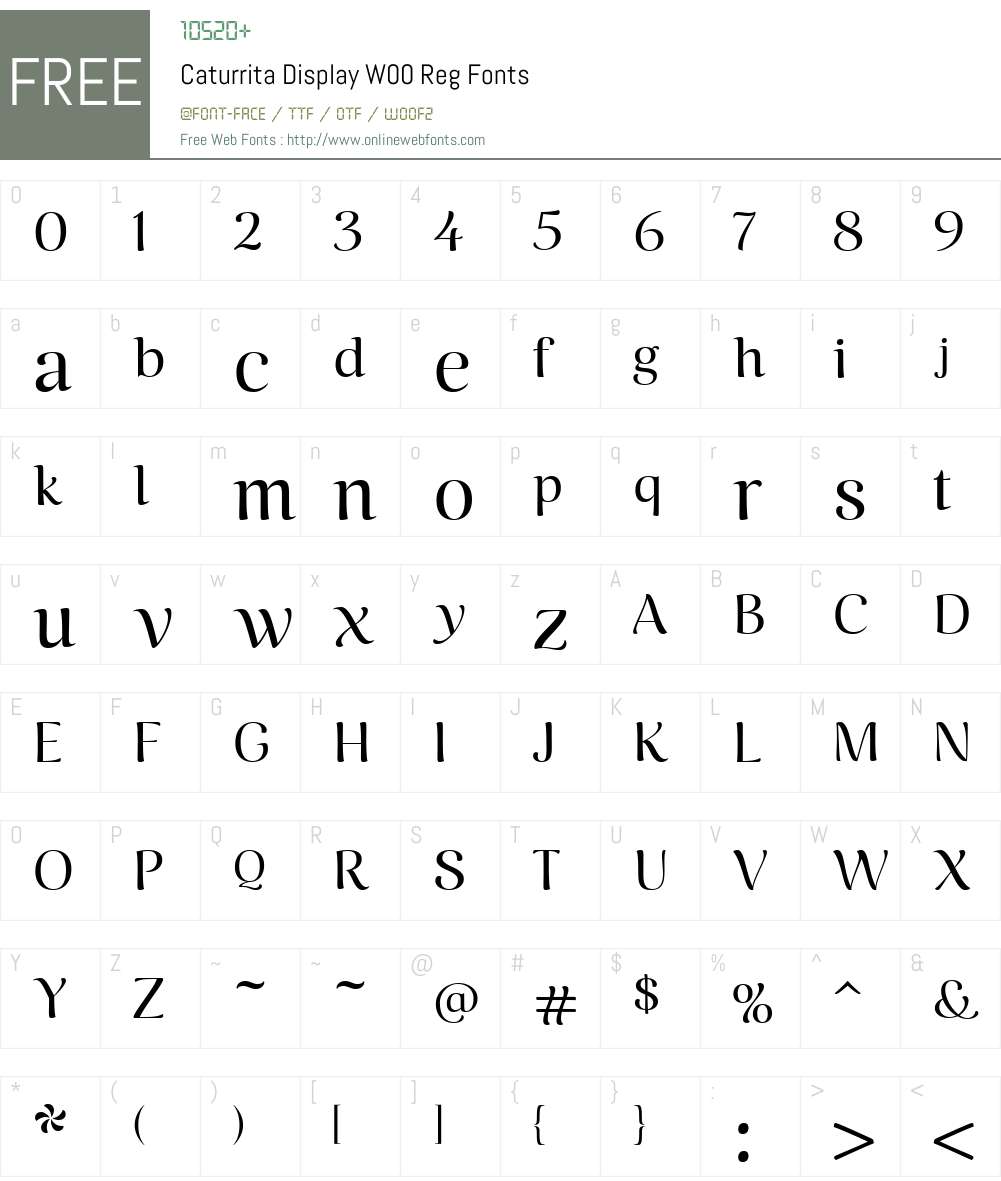 CaturritaDisplayW00-Reg Font Screenshots