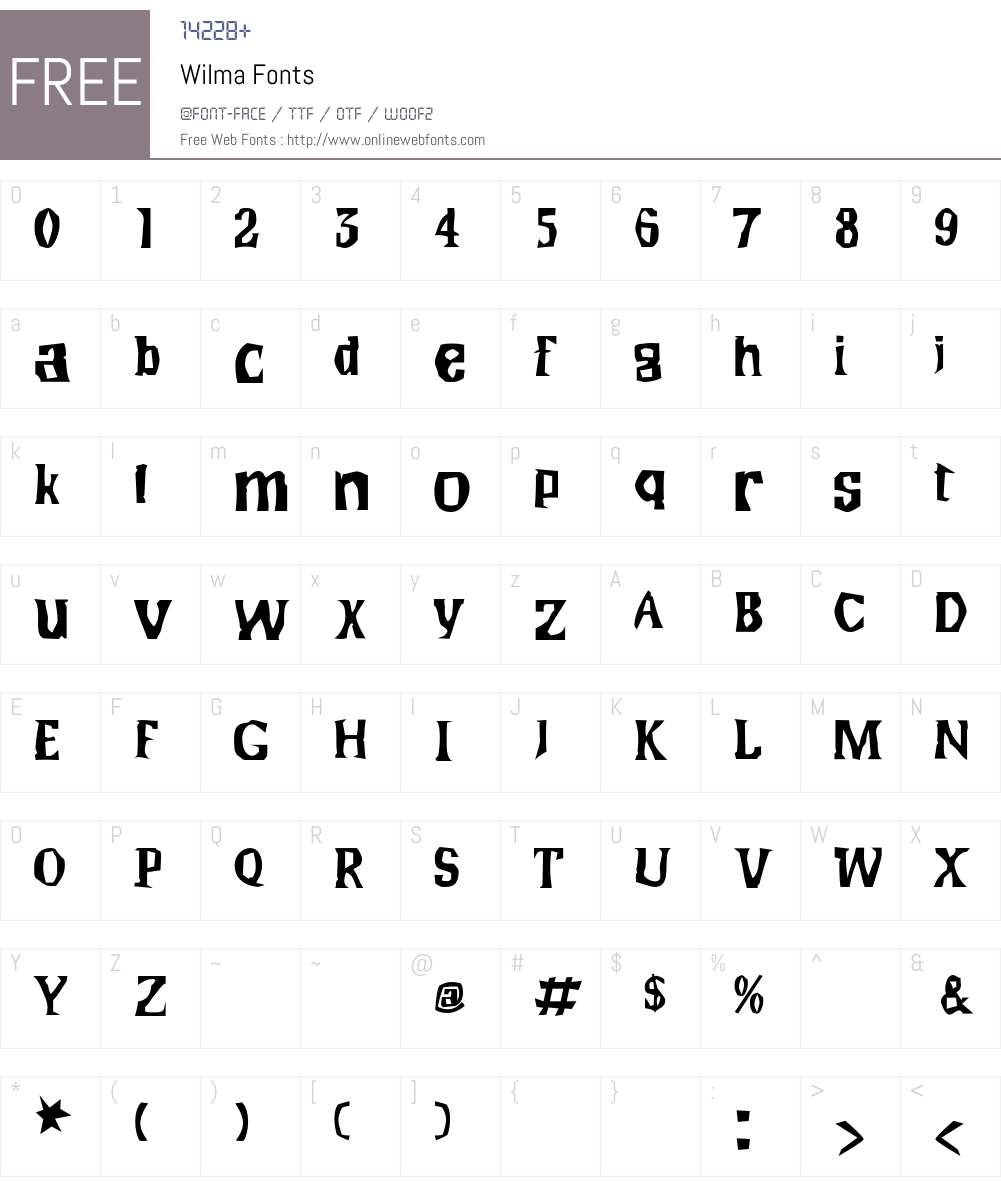 Wilma Font Screenshots