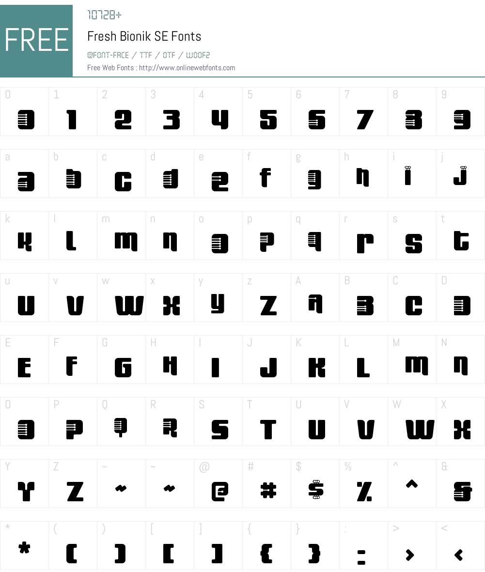Fresh Bionik SE Font Screenshots