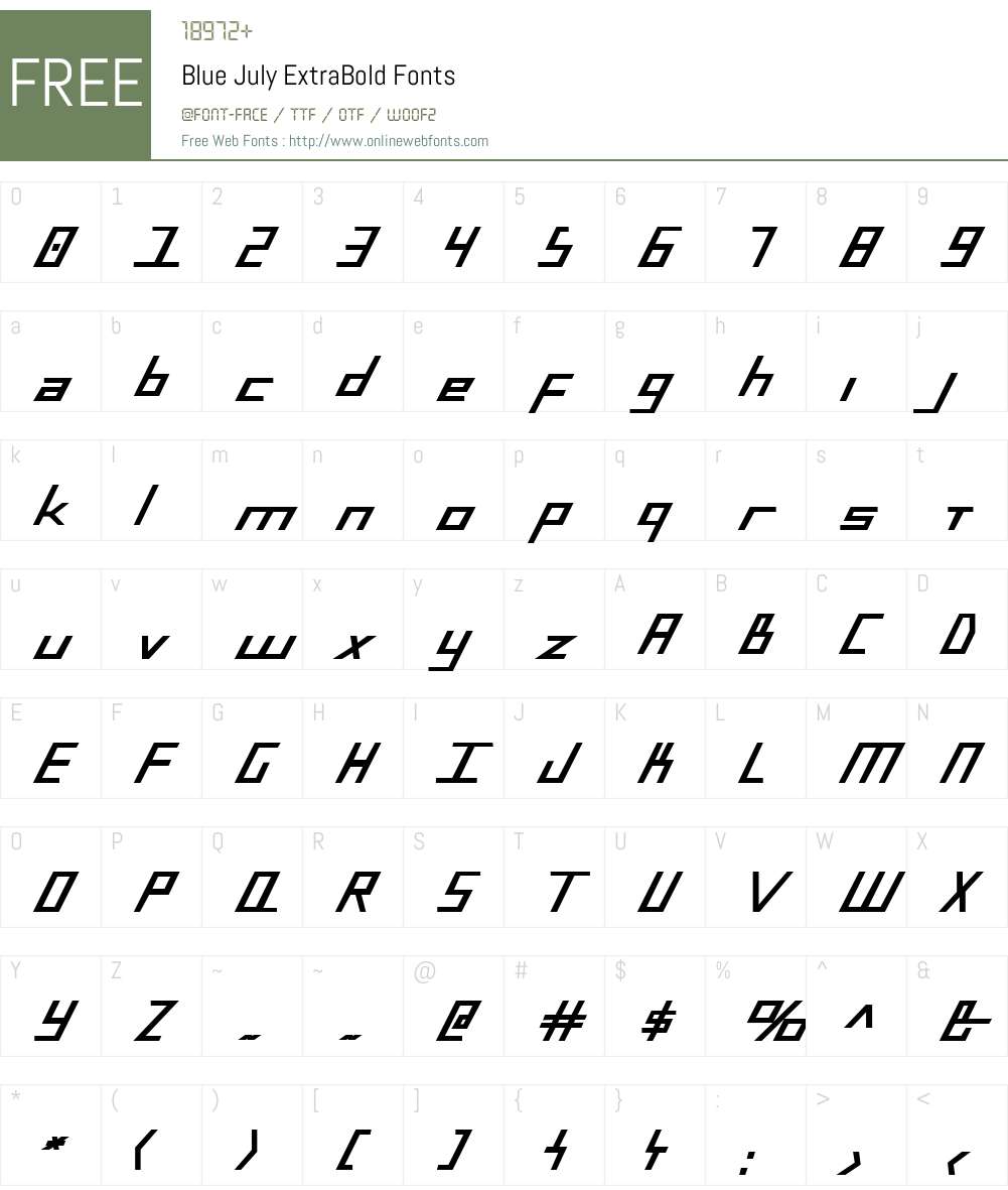 Blue July ExtraBold Font Screenshots