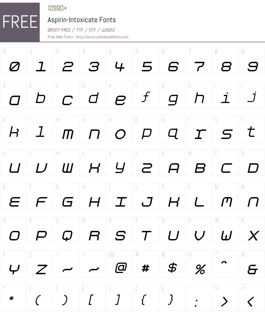 Aspirin Font Screenshots