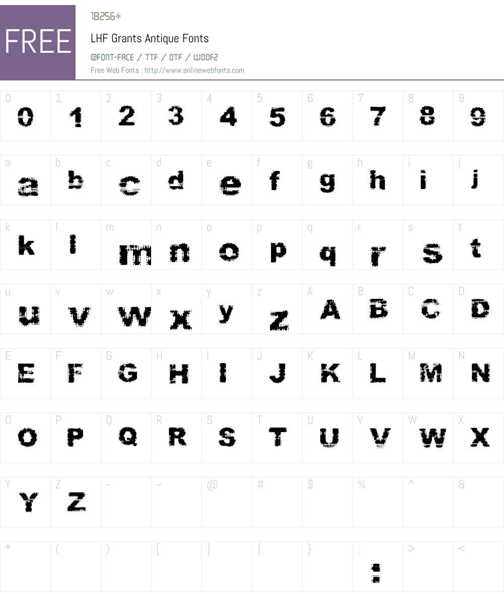 LHF Grants Antique Font Screenshots
