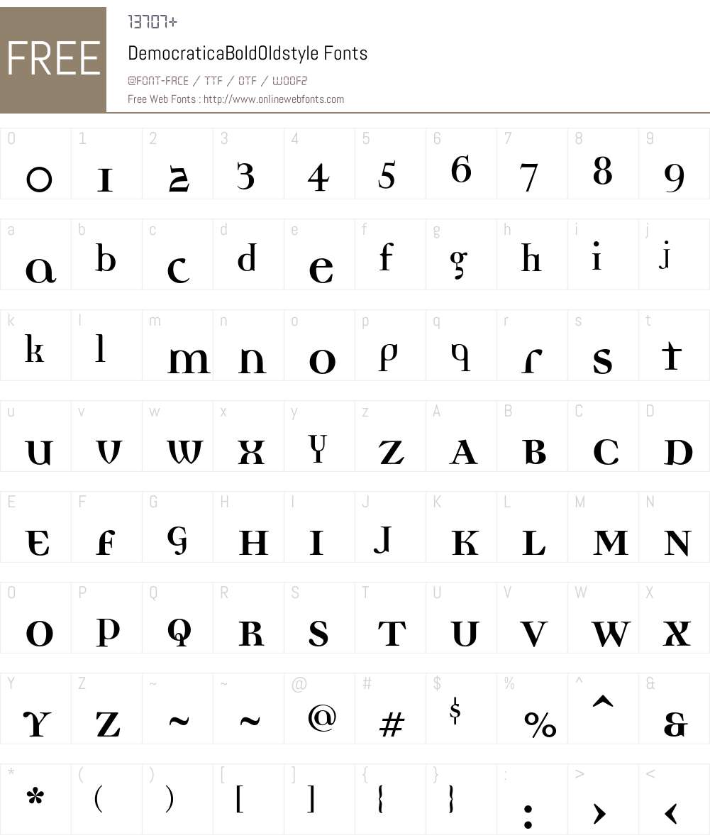 DemocraticaBoldOldstyle Font Screenshots