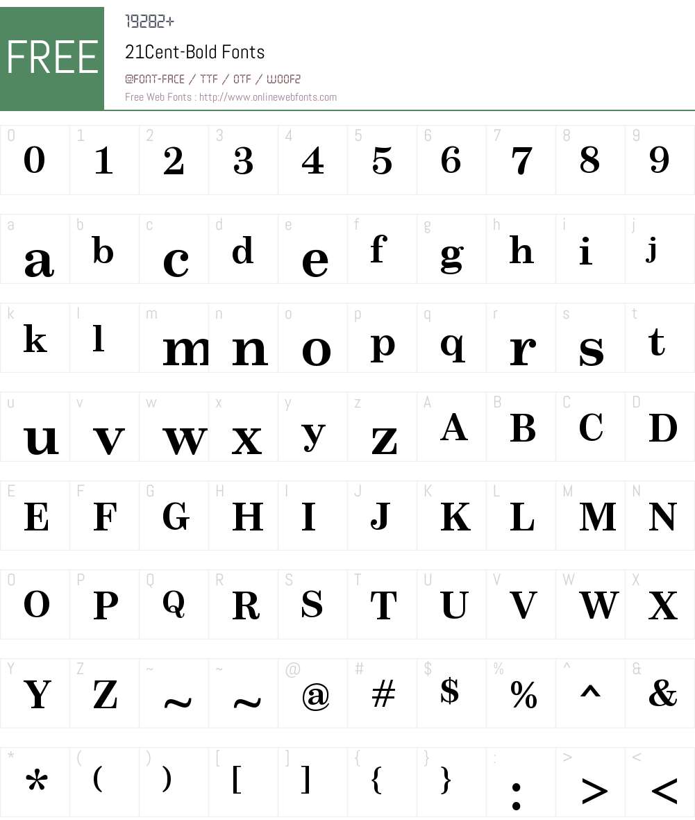 21 Cent Font Screenshots