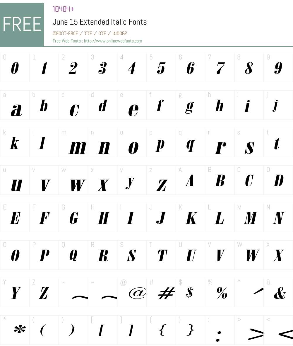 June 15 Extended Font Screenshots