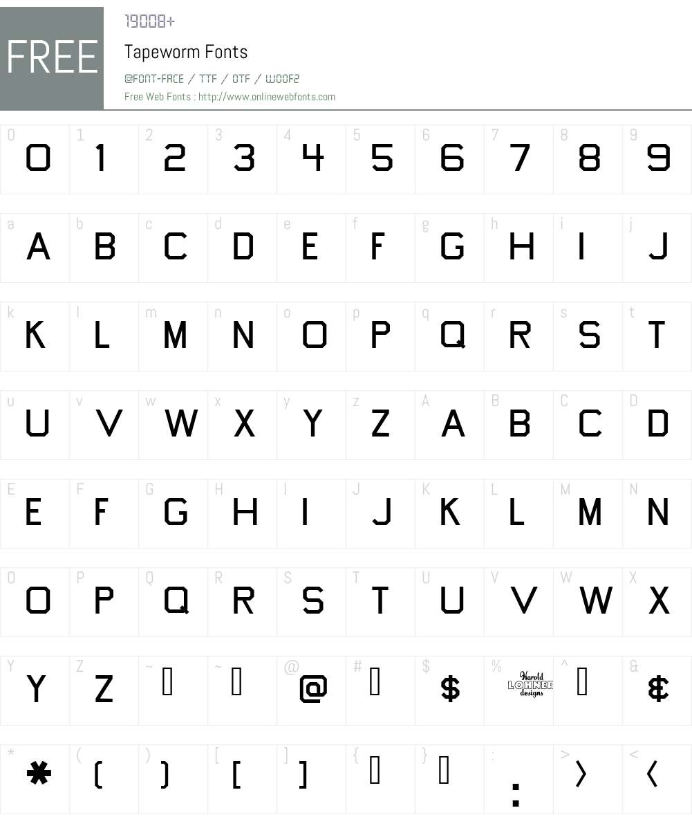 Tapeworm Font Screenshots