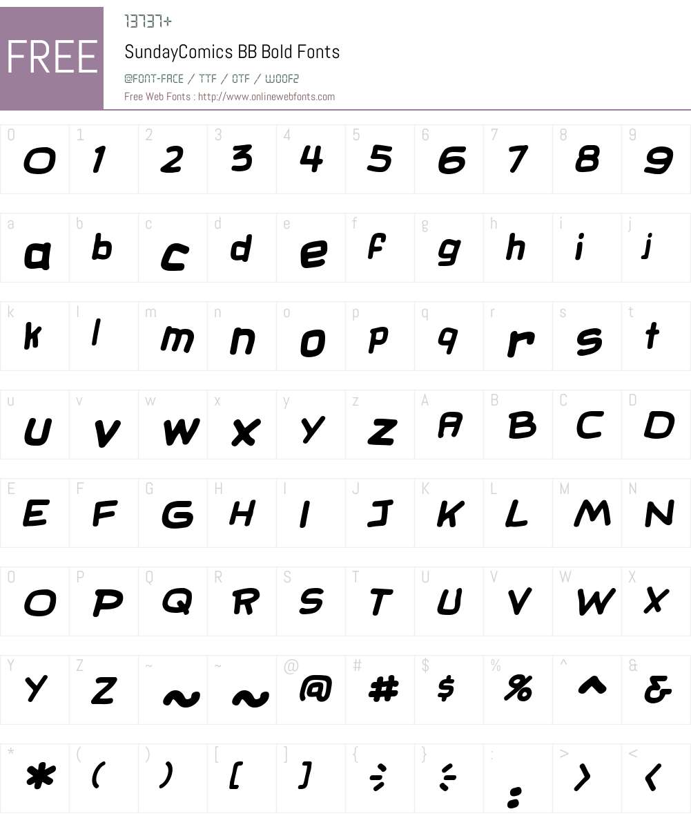 SundayComics BB Font Screenshots