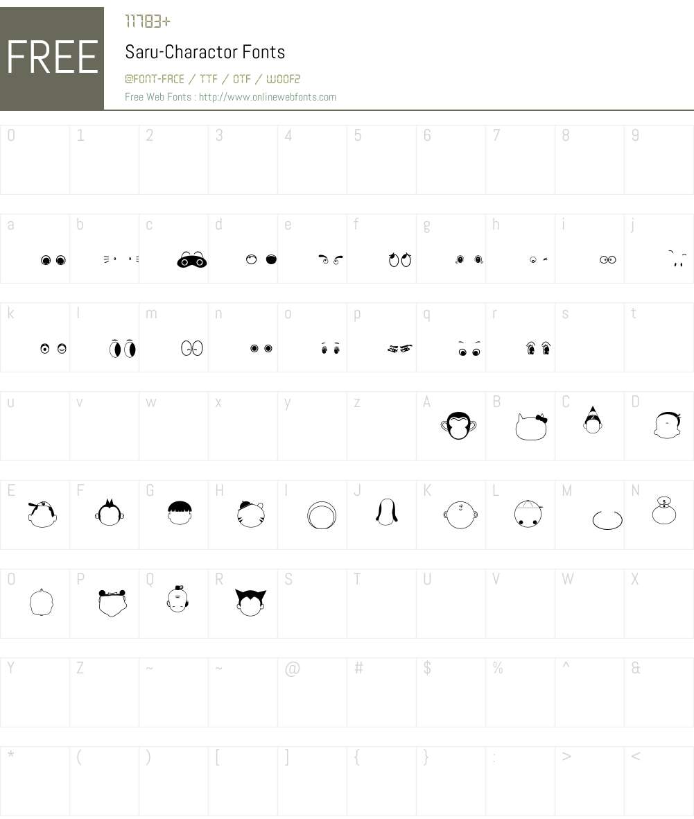 Saru-Charactor Font Screenshots