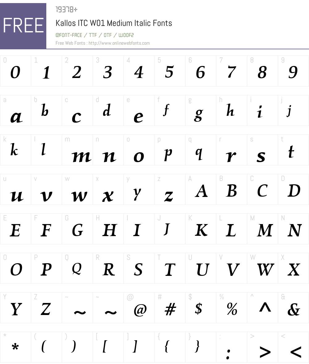 KallosITCW01-MediumItalic Font Screenshots