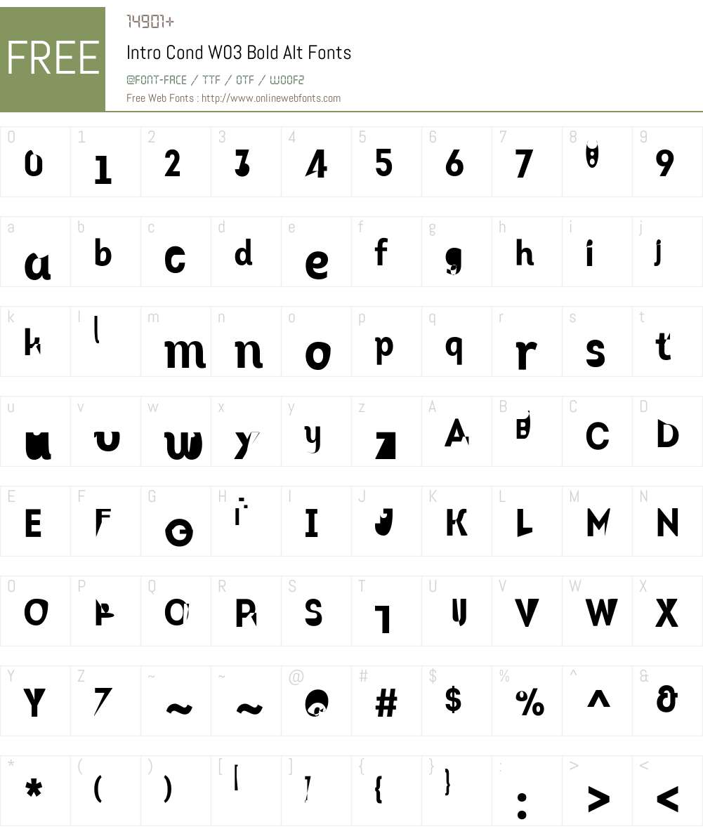 IntroCondW03-BoldAlt Font Screenshots